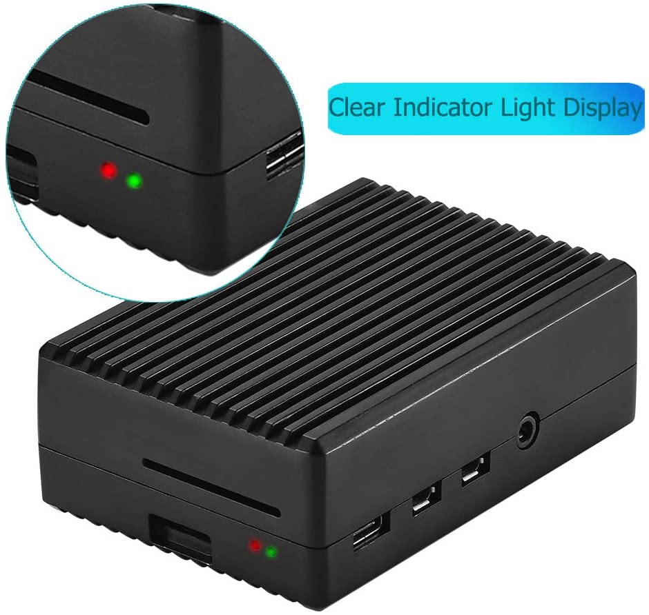 Raspberry pi 4 modelo b caixa da liga de alumínio do metal/dissipação de calor do cerco do metal do escudo refrigerando passivo com dissipador de calor para o pi 4b