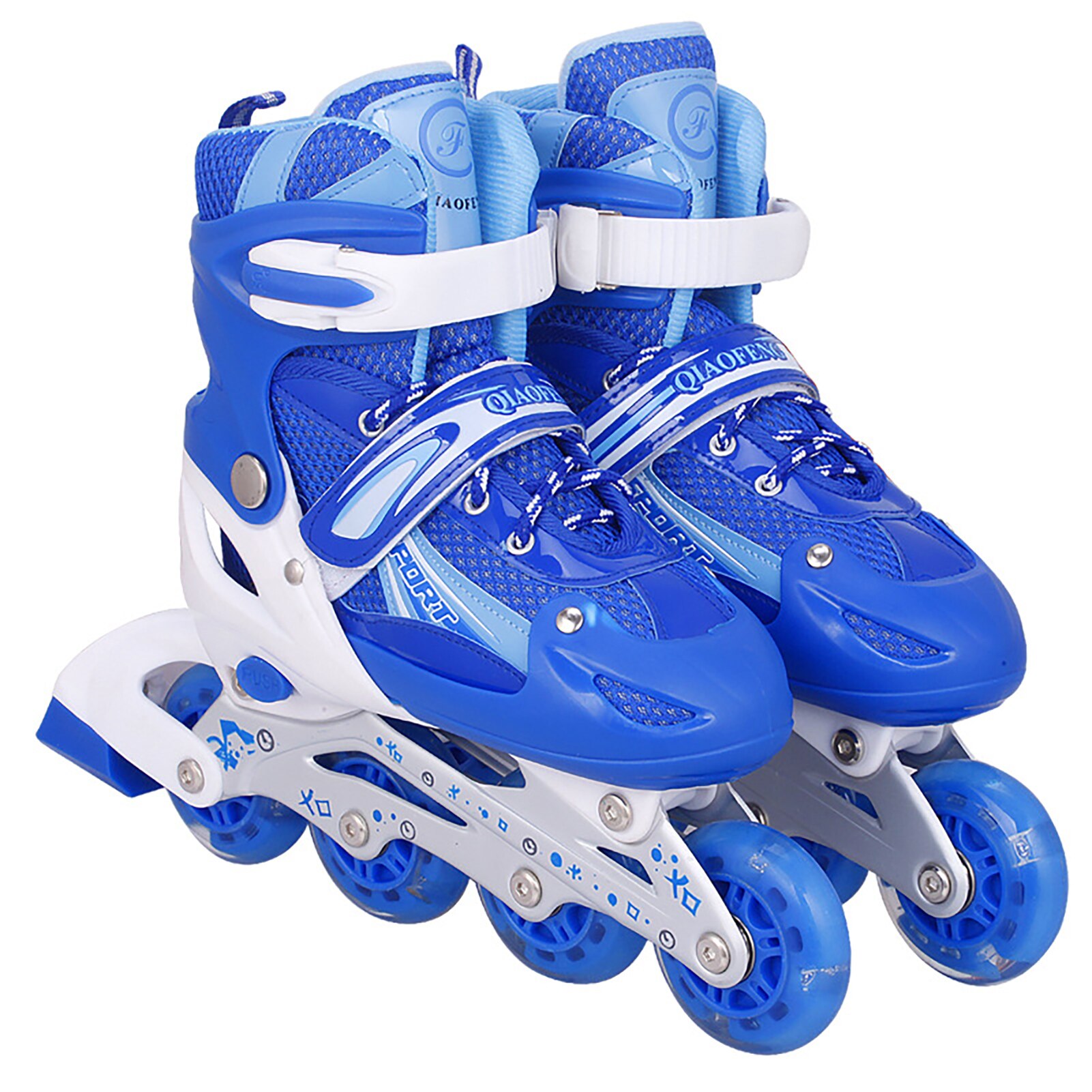 Rollschuhe rollschuhe stehen räder Rollschuhe üSpund Wohnung skaten Schuhe Schiebe Inline Turnschuhe 4 räder 1 Reihe Linie Ich bin Freien: Blau / 3337