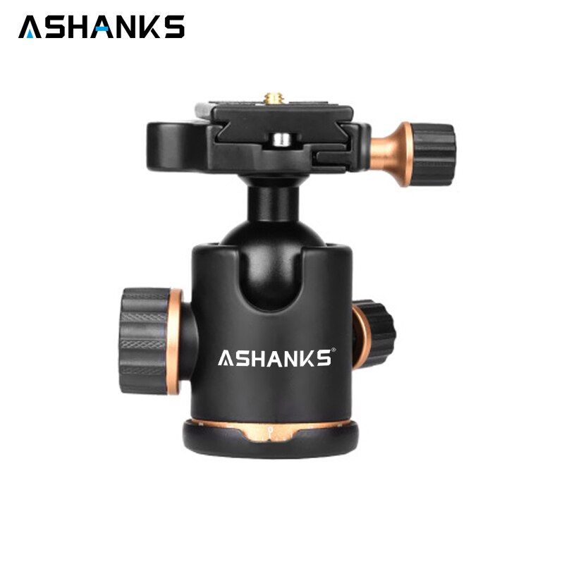 ASHANKS Q02 rótula de bola de trípode para cámara con placa de liberación rápida 1/4 "tornillo de carga máxima 8kg para trípode monopié deslizante