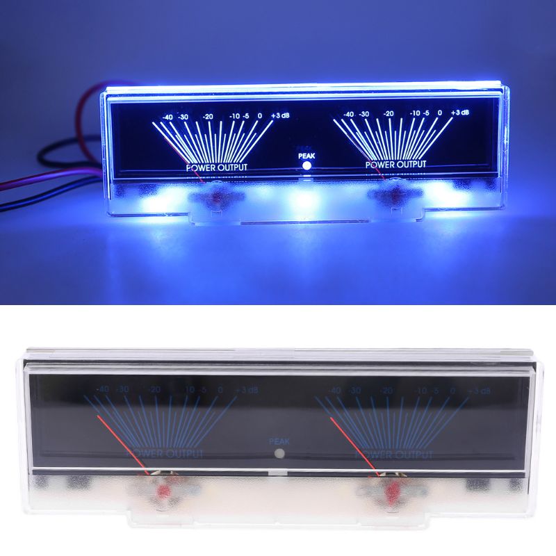 Vu måler o effektforsterkerpanel Dobbel analog nivå db måler med bakgrunnsbelysning
