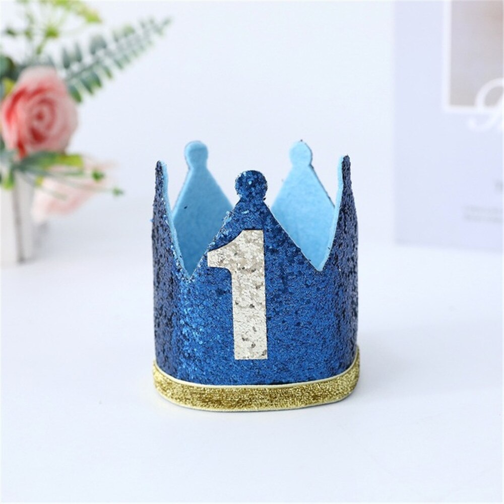 1st fødselsdag krone hat baby 1 2 3 år gammel fødselsdag blomst kronhuer baby shower fødselsdagsfest dekorationer hår tilbehør: Stil 3