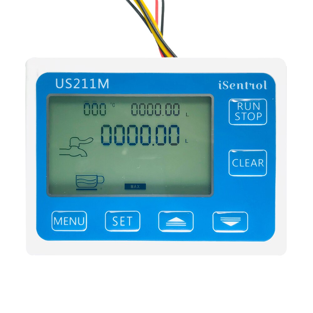 Us211m vandstrømsmåler digital hall vandstrømssensorlæser med messing usc -hs21ti 1-30l/ min hall vandstrømsmåler turbine: Digital flowmåler