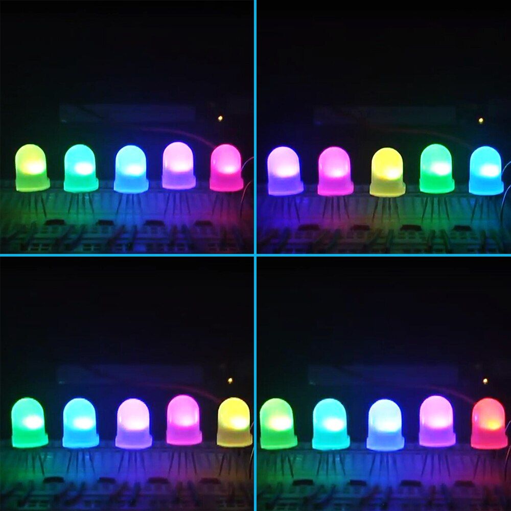 5-1000 stks DC5V Diffuus Ronde hoed RGB LED met WS2811 5mm F5 8mm F8 pixels Arduino led chips RGB full kleur adresseerbare LEDs