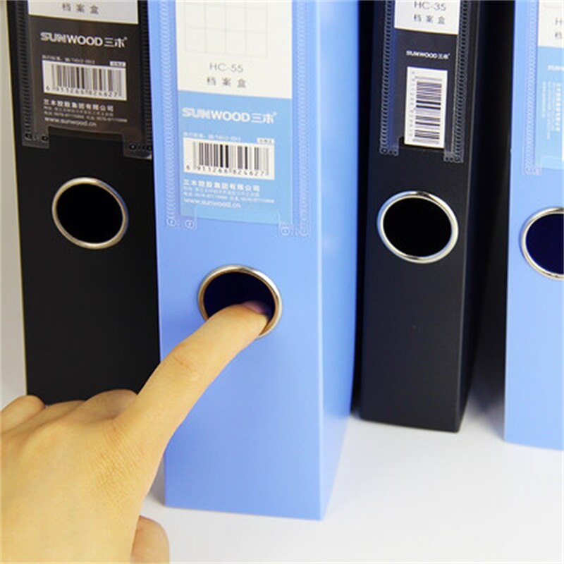 Sunwood file box a4 plastic file box information box 75mm hc-75 blue