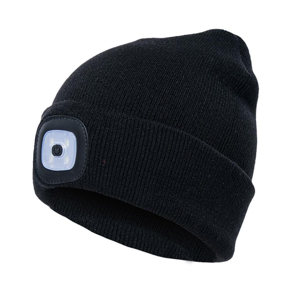6 LED Light Hat USB Rechargeable Hands Free Flashlight Winter In Knit Beanies Cap LED Warm Outdoor Fishing For Climbing Hat M7K2