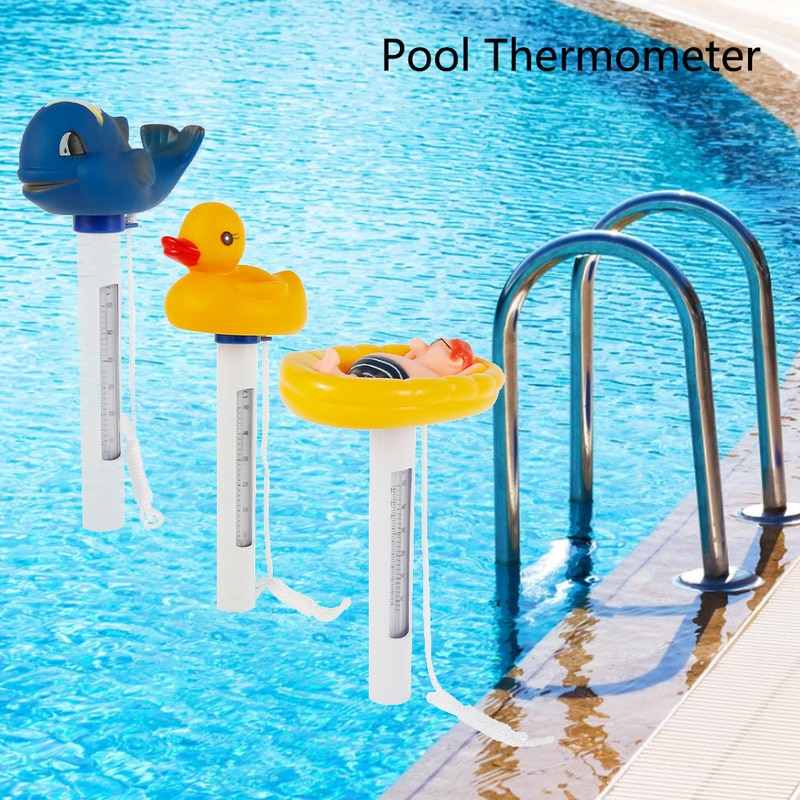 Drijvende Water Thermometer Voor Zwembad Leuke Eend Walvis Thermometer Met String Indoor Outdoor Zwembad Badkamer Bad Accessorie