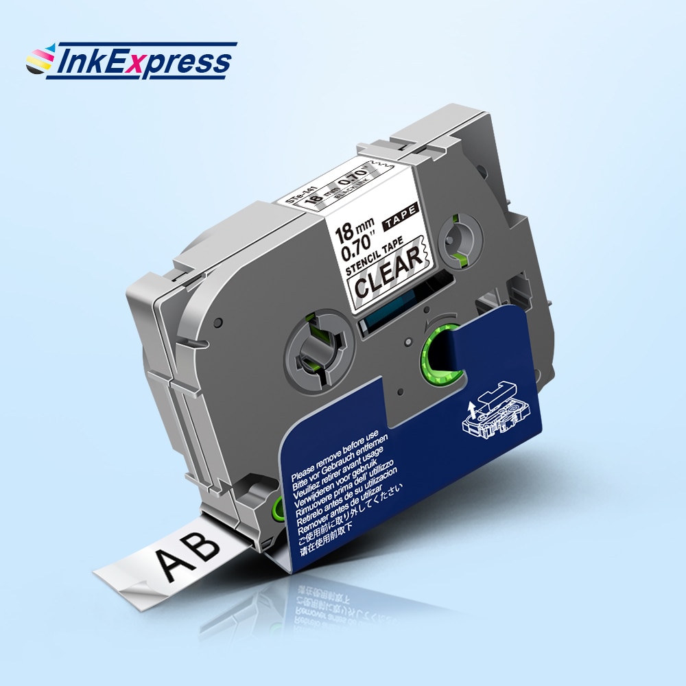 18Mm Ste 141 Ste-141 Stencil Tape Voor Brother STe-141 Stencil Tape Zwart Op Helder Label Tape Voor Brother P touch Label Maker