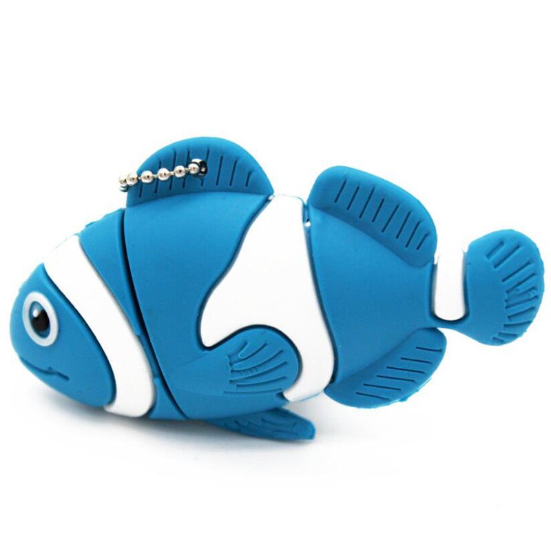 JASTER bella pesce usb flash drive pendrive 64gb 32gb piccolo animale pen drive 16gb di memoria del bastone del fumetto USB 2.0 di trasporto libero: 64GB / Cyan