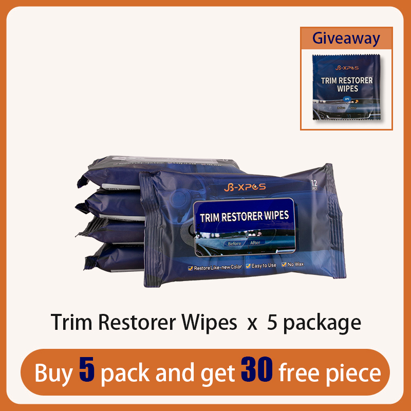 JB Quick Trim Restorer Wipes Interior Plastic Renovator Kit Keyboard Liquid Leather Foam Cleaner Guaranteed Restoration for Car: JB-TRW-5