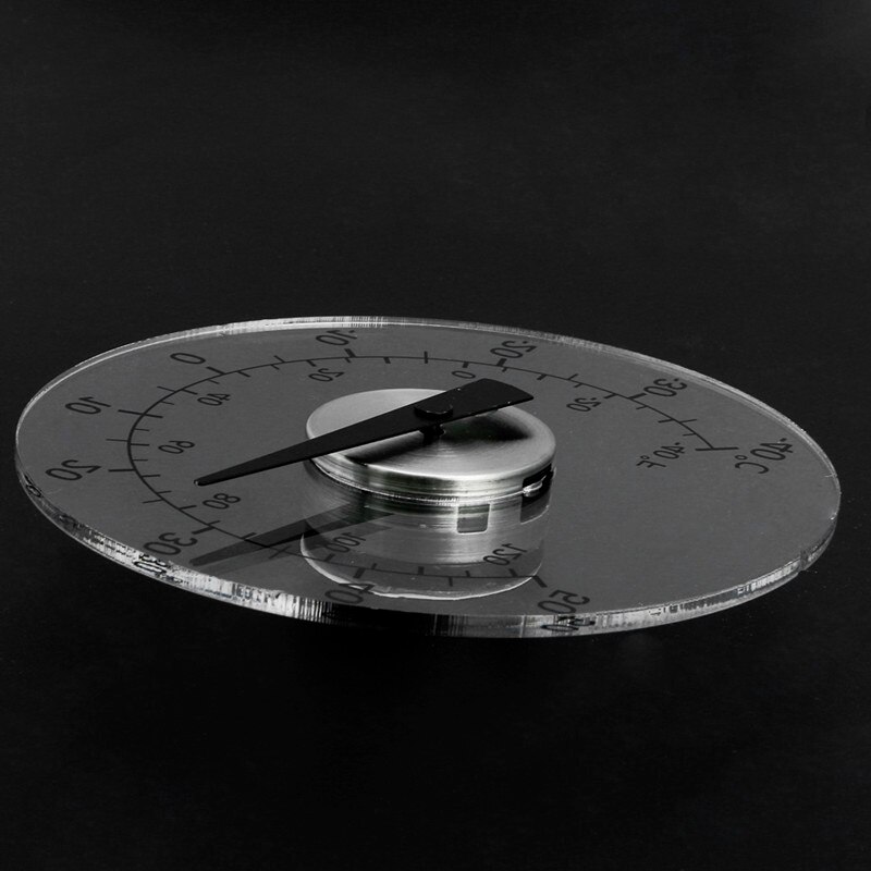 Circular Transparent Outdoor Window Thermometer Temperature Weather Station Tool