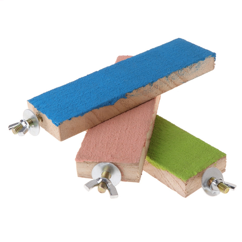 Accesorios para pájaros y mascotas de colores para pájaro de mascota jaula Perches soporte plataforma pata molienda limpio para juguetes loro periquito masticar juguete