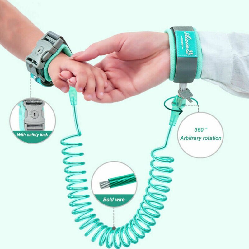 Child Safety Harness Leash Anti Lost Wristband Strap Link Traction Rope For Baby Toddler Kids Outdoor Walking Adjustable Belt