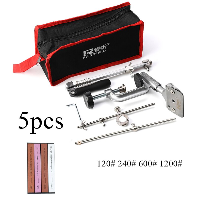 RUIXIN pro coltello rotante a 360 gradi affilacoltelli multifunzione ad angolo fisso impostato di pietra per affilare i diamanti: 5pezzi A