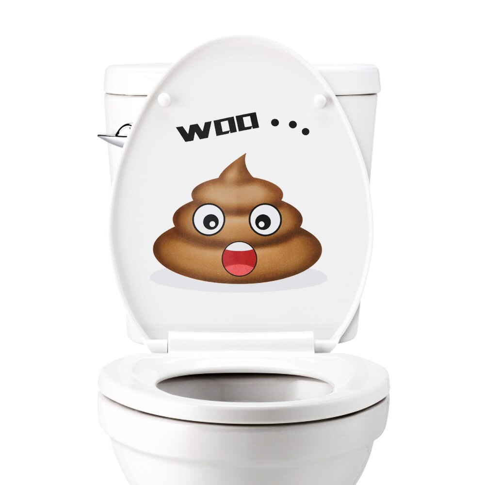 HILIFE Wall Sticker Vinyl Decals Toilet Stickers Cute Poo Home Decoration Poster: Woo