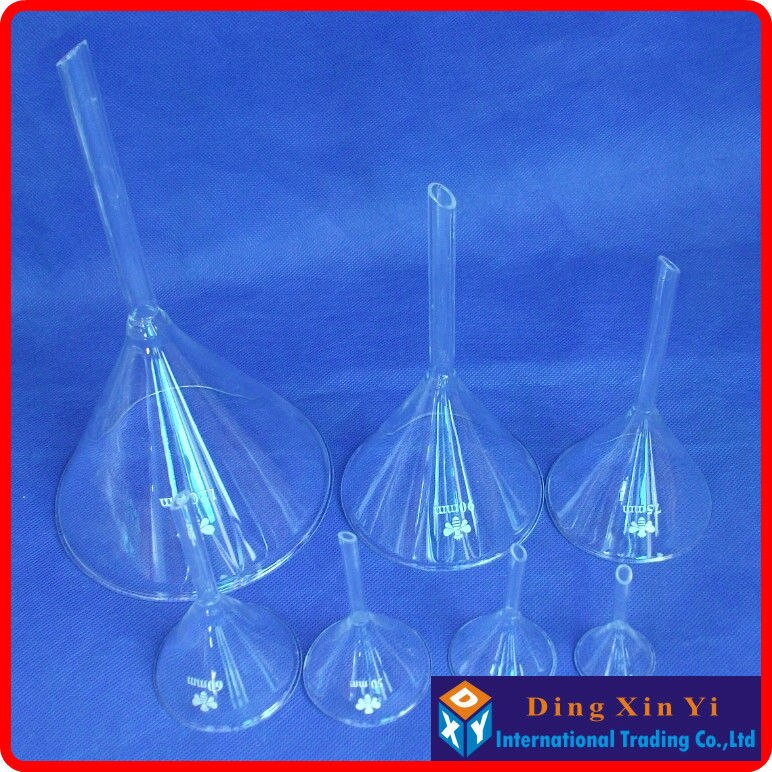 (8 pieces/lot) 75mm funnel,Laboratory glass triangle funnel,Diameter of 75 mm