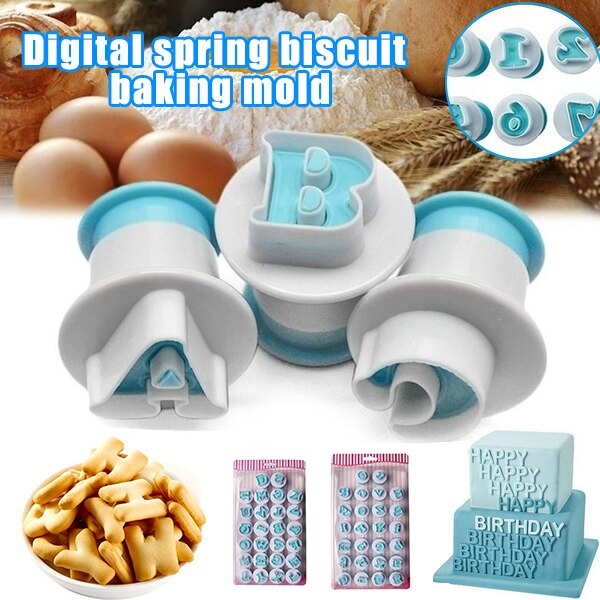 10/26 Pcs Aantal Letters Cakevorm Fondant Suiker Ambachtelijke Cookies Plunger Decorating Gereedschap THIN889