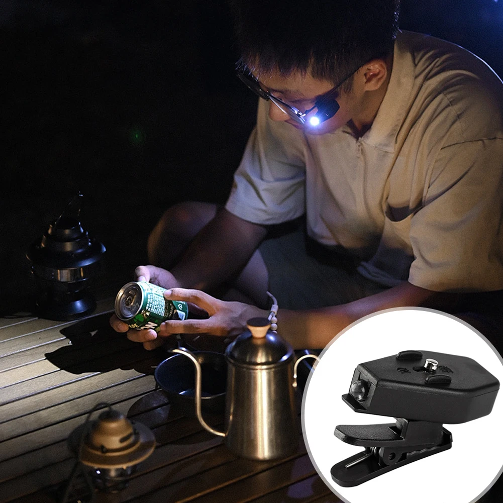Linterna para gafas, lámpara de lectura, Clip para gafas, linterna, lámpara Universal ajustable para gafas, luces de lectura flexibles para libros