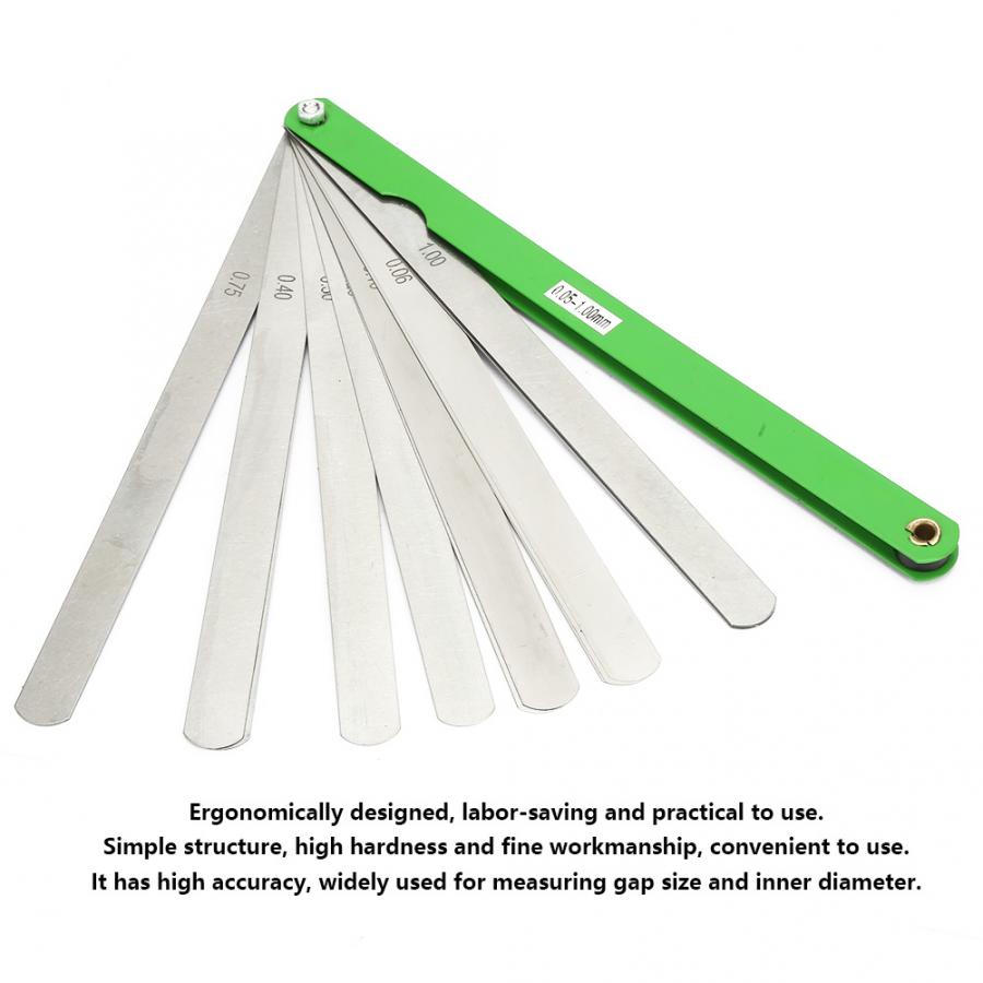 10Pcs 200mm*14 0.05-1mm Stainless Steel Feeler Gauge Inspection Measuring Tool Feeler Inspection Gauge