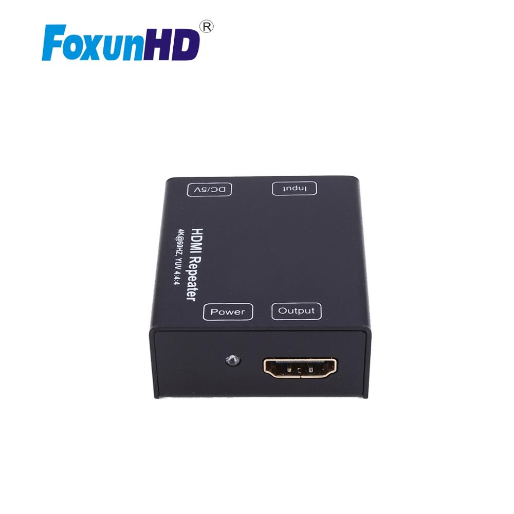 Foxun HDMI2.0 Repeater 4k@60hz YUV 4:4:4 CEC with DC Power Input Port EX39 HDMI Repeater HDCP