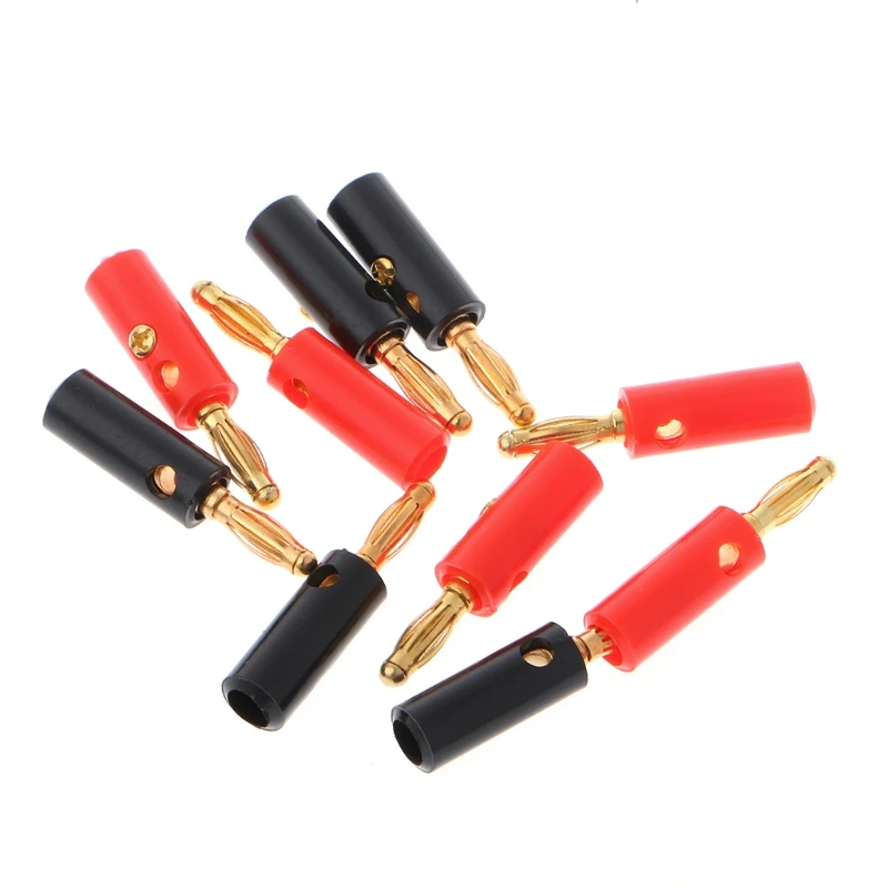 10 stks Banaan Luidsprekerstekkers Zilver 4mm Banaanstekker Connector Voor Audio Video Luidsprekerkabel Adapter Terminal