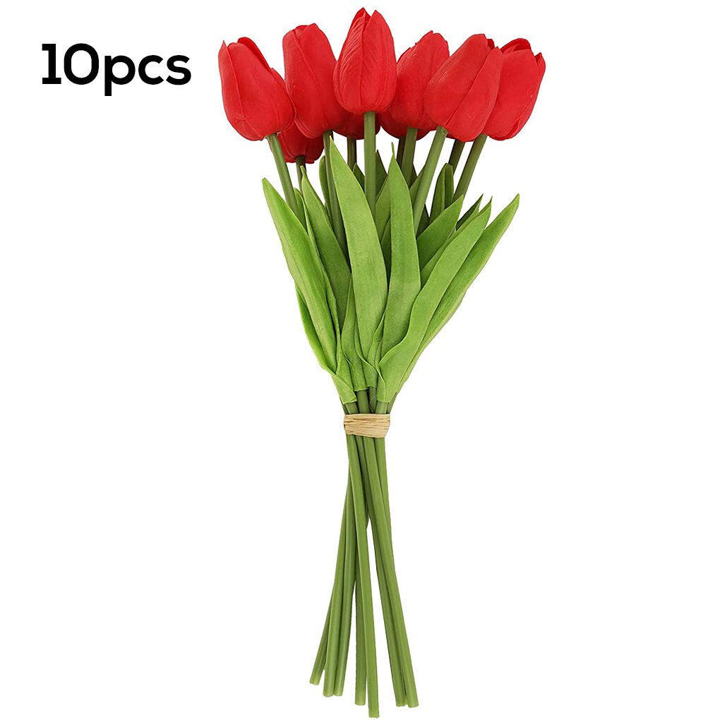 10 Pcs Mooie Tulp Flores Kunstbloemen Tulipany Tulpen Nep Bloem Kerst Decoraties Voor Thuis Bruiloft Decor 35 Cm: 2