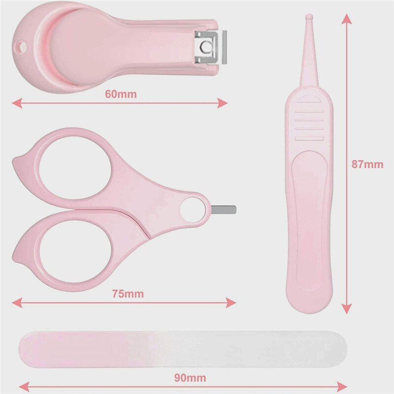 BY Baby Nail Clippers 4 Piece Set Cartoon Owl Children Kids Boy Girl Safety Mini Scissors Nail Clipper Tweezers and Nail File