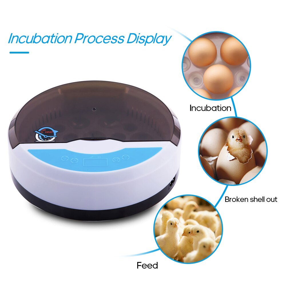 Digital Egg Incubator Hold 9 Eggs Automatic Poultry Hatcher Machine for Chickens Ducks Birds Quail Eggs