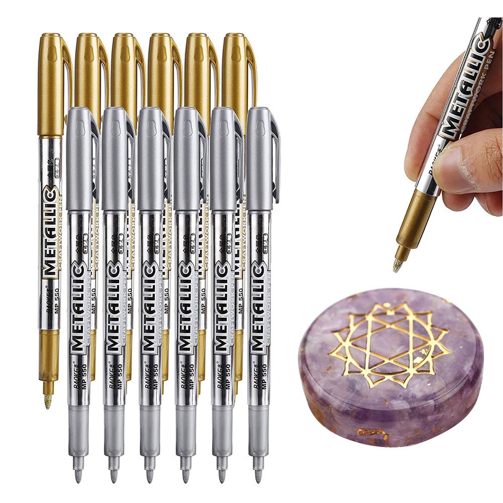 Metallischen Stift Gold Silber Harz Zeichnung Stift Acryl DIY Epoxid Harz bilden Markieren dauerhaft Marker Handgemachte Crfat Liefert