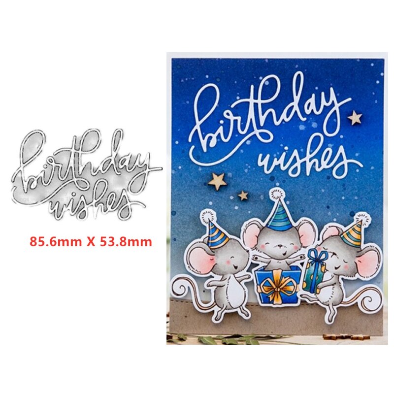 "grattis på födelsedagen" ord cirkel metall skärformar för scrapbooking hantverk stansade kort gör prägling stencil foto: 11