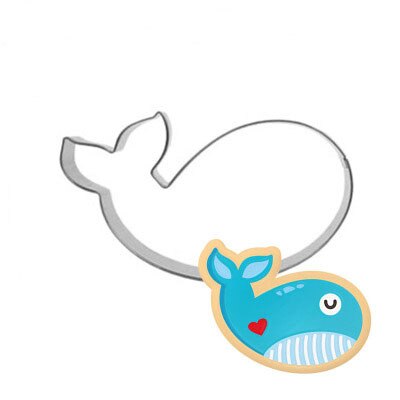 3D Rvs Zeebodem Dieren Walvis/Zeester Cookie Cutter Pastry Fondant Cake Biscuit Mold Wedding Cake Decorating Tool 1pc: Whale