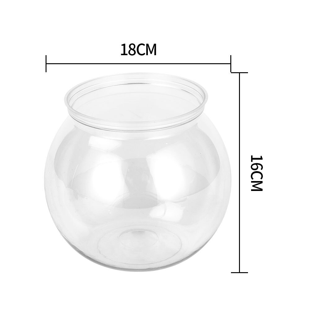 Petit aquarium Super blanc aquarium Transparent en plastique boule ronde aquarium salon bureau ménage Anti-chute or poisson: M
