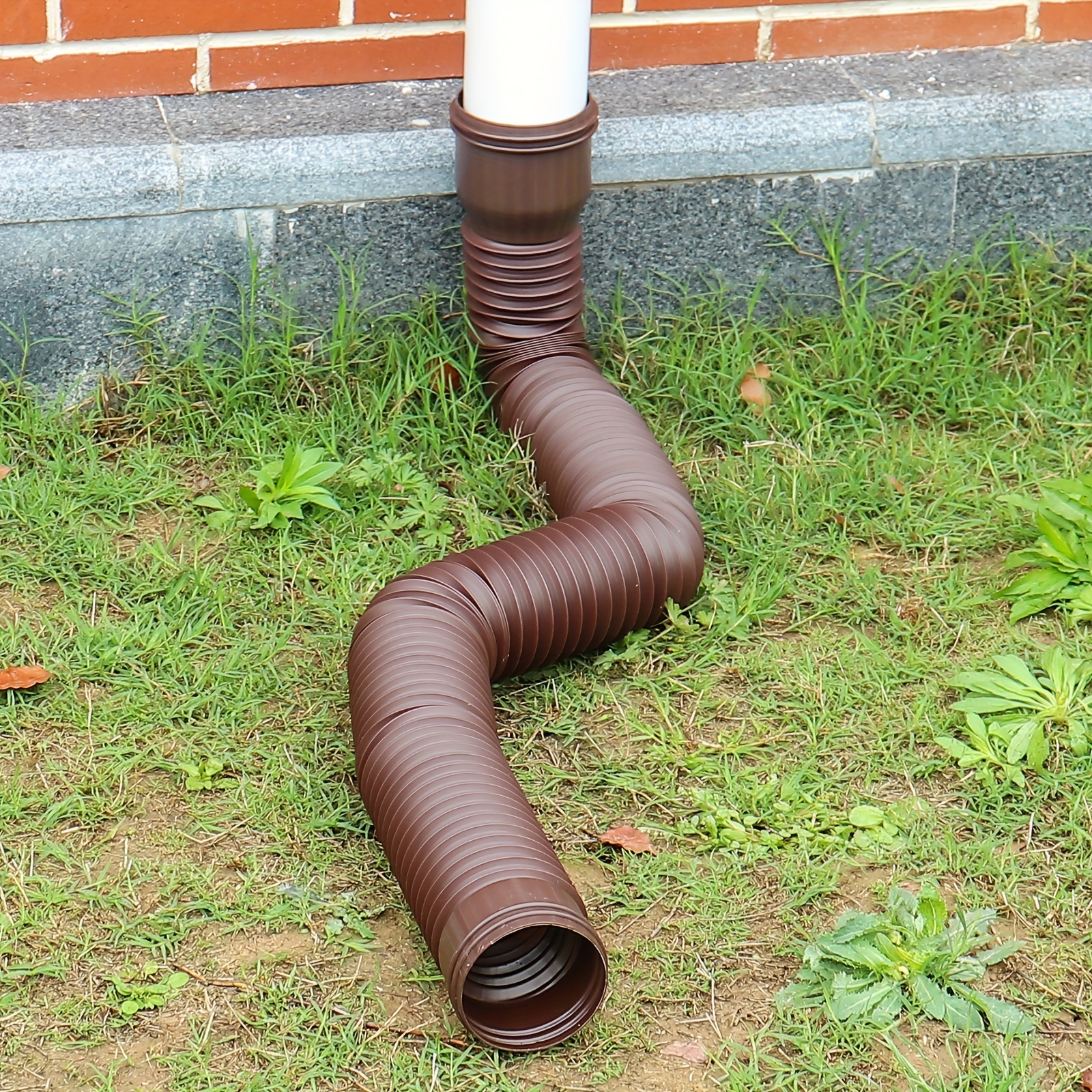 Rain Gutter Downspout Extensions Flexible Drain Downspout Drain Extender Gutter Connector Rainwater Drainage: Light Grey