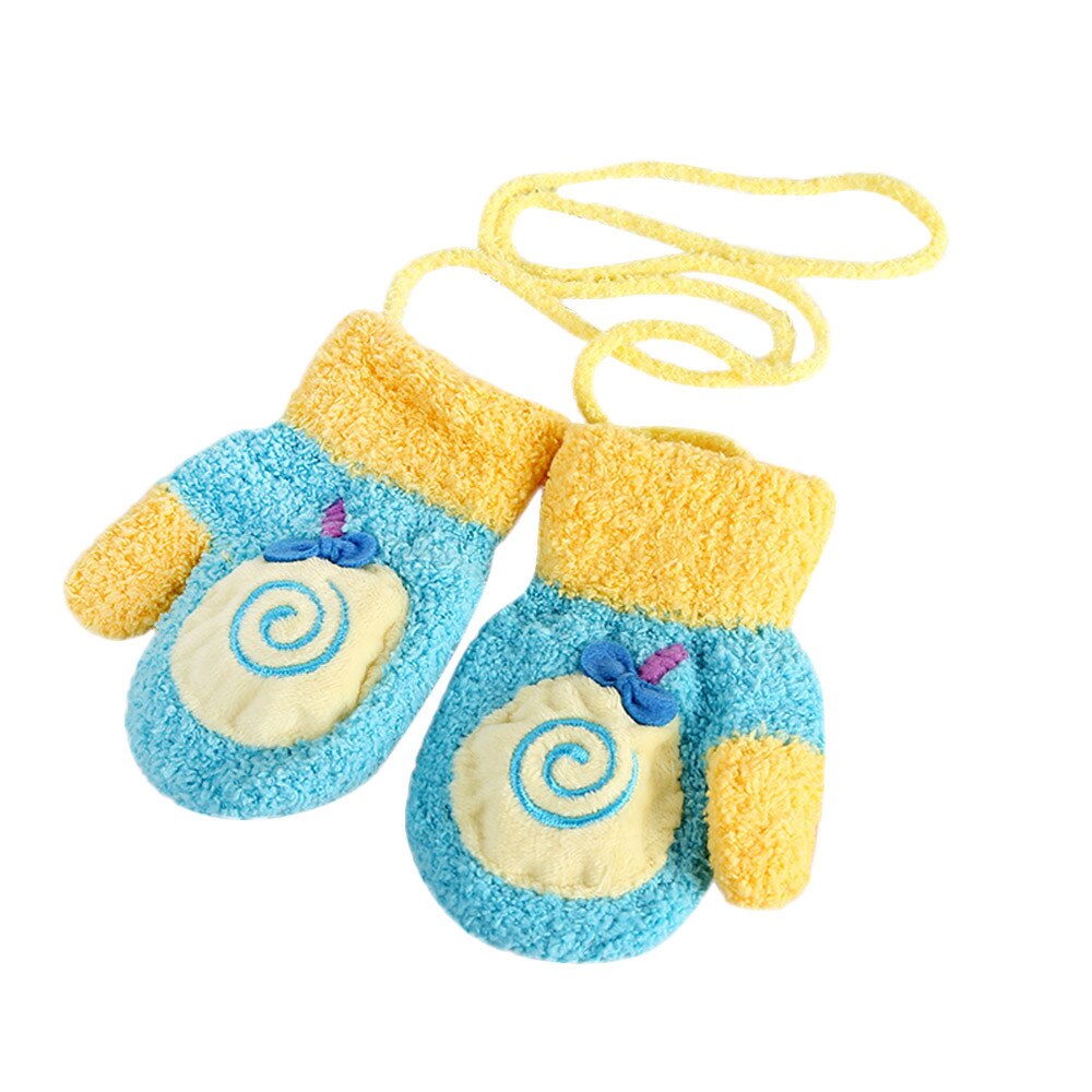 Kinderen Meisjes Jongens Winter Handschoenen Cartoon Dier Patchwork Warm Houden Wanten Handschoenen Pak Voor 2-4 Jaar Kinderen @ 10