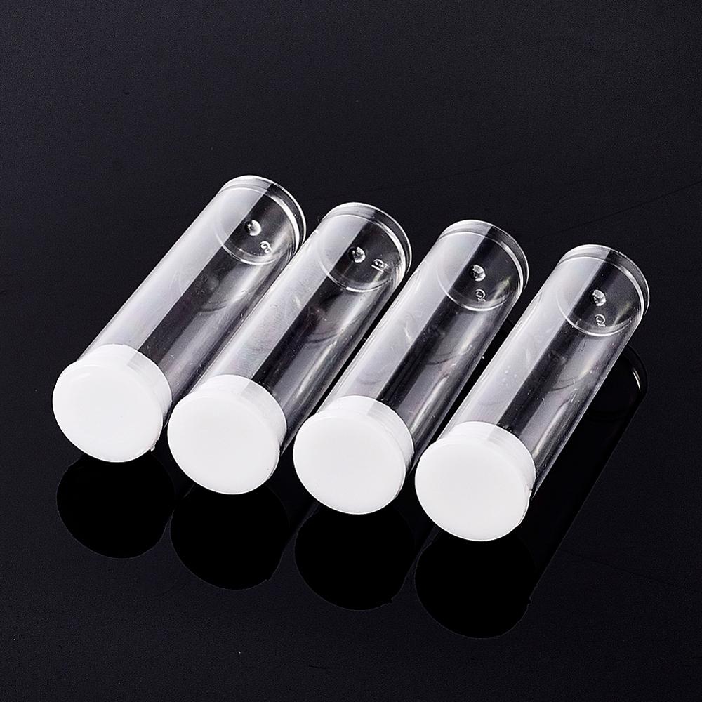 100 Pcs Clear Tube Plastic Kralen Containers Opbergdoos Case Voor Sieraden Clear Lege Flessen Met Deksel 55x15mm
