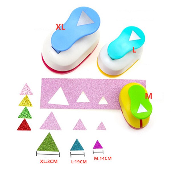 Poinçon artisanal en forme de Triangle de 1.4 à 6.1cm, coupe-papier, pour école, Scrapbooking, poinçon de trou, gaufreur,: 3 pieces as picture