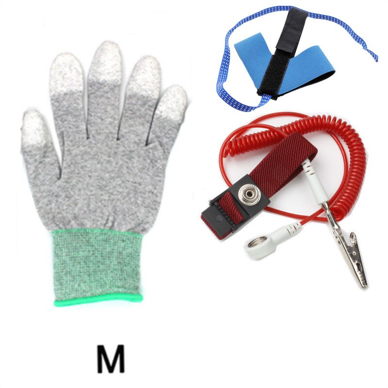 ESD Safe PU Anti Static Gloves Antistatic Non-slip Industrial Working PC Computer Gloves Physical Electrostatic Removal Human: R W B-M G-A