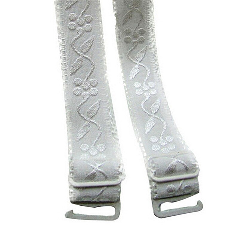 Kvinder dobbelt skulder elastisk bh-rem tilbehør 34cm skridsikre bh-stropper 1 par: Hvid