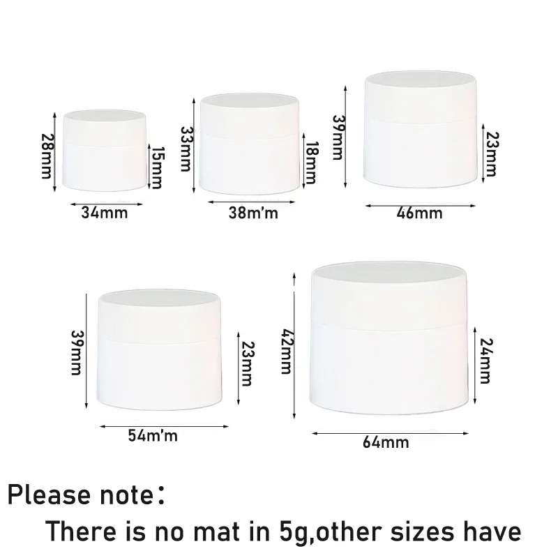 5 stuks lege , 10g/15g/20g/30g/50g navulbare plastic potjes voor op reis, crèmepotjes, doosjes, draagbare cosmetische flesjes met smalle taille.: Lichtgroen / 5ml
