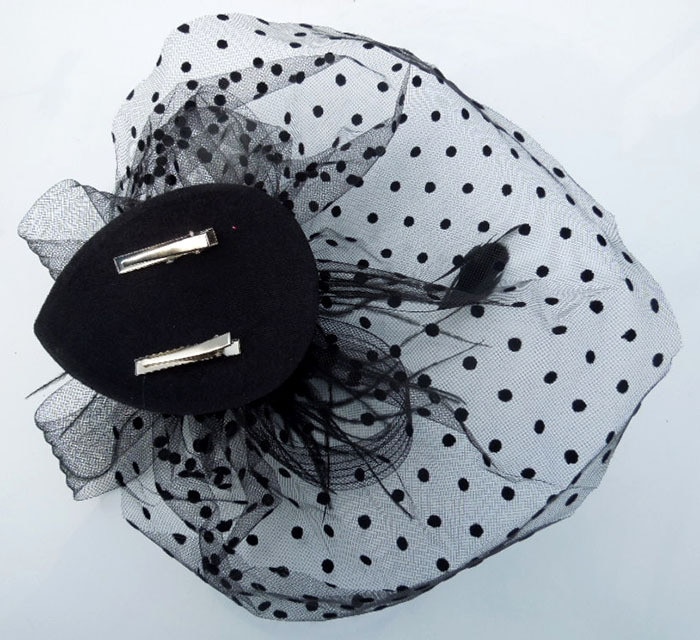 Elegante preto feminino chapéus de noiva e fascinadores headpiece senhora rosto véus dot net com lssuing bandana acessórios de casamento