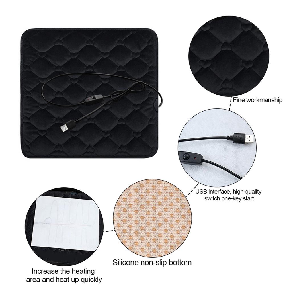 Car Heated Seat Cushion Cover Auto USB Heat Heater Warmer Pad Universal Heated Seat Covers Pad Car Interior Accessories