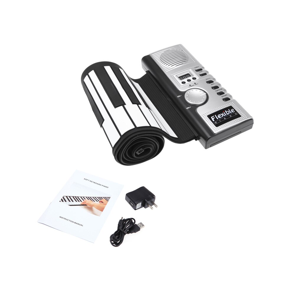 Electric Music Flexible Roll Up Electronic Soft Keyboard Piano Portable 61 Keys