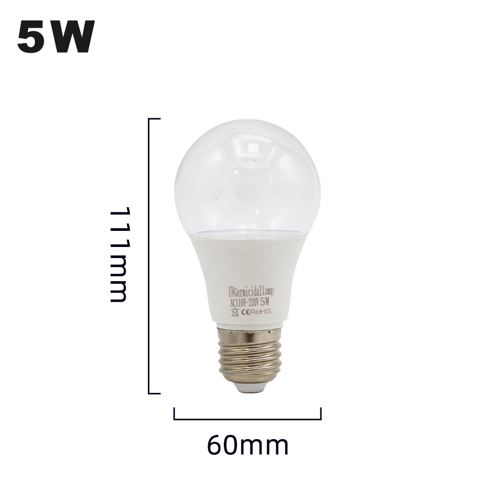 AC110-220V SMD 5730 LED UVA Lampe Lampen 5W 7W Uv Desinfection Lampen E27 UV LED Keimtötende Lichter UV sterilisator: 5w