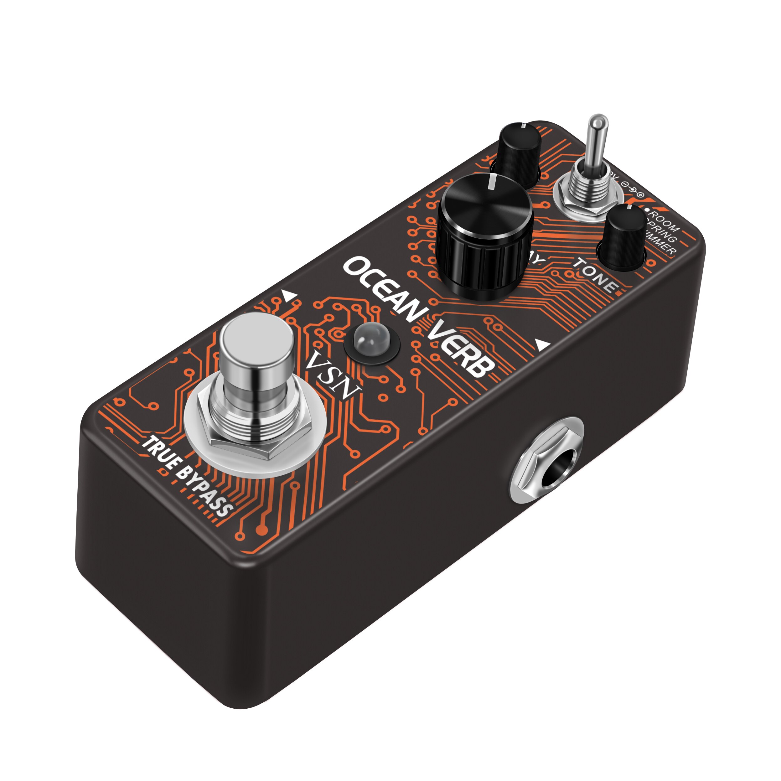 VSN Guitar Reverb Effect Pedal Digital Pedals Reverb Ocean Verb Effects Pedal Room/Spring/Shimmer 3 Modes True Bypass