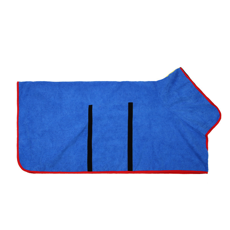 Dog bathrobe, absorbent pet quick drying bath towel: L / Burgundy