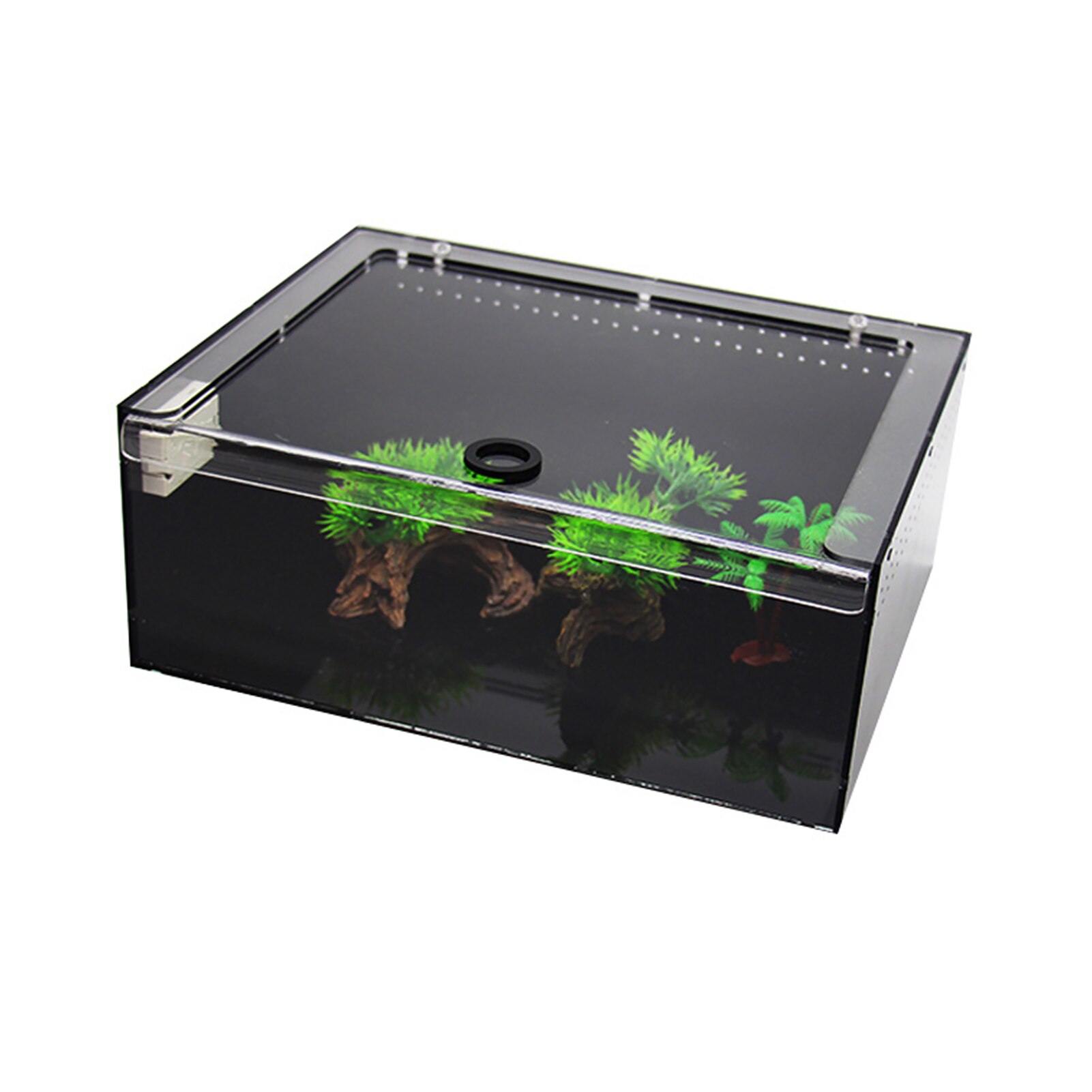 Parasol acrílico araña insecto lagarto Geckos caja de alimentación tortuga crianza de reptiles tanque terrario rectangular cubierta deslizante: L