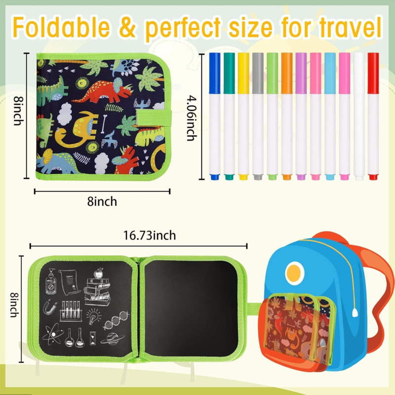 Libro de garabatos borrable, pizarra mágica reutilizable con bolígrafos, pintura para chico, juguete educativo Montessori, Kit para colorear de viaje DIY