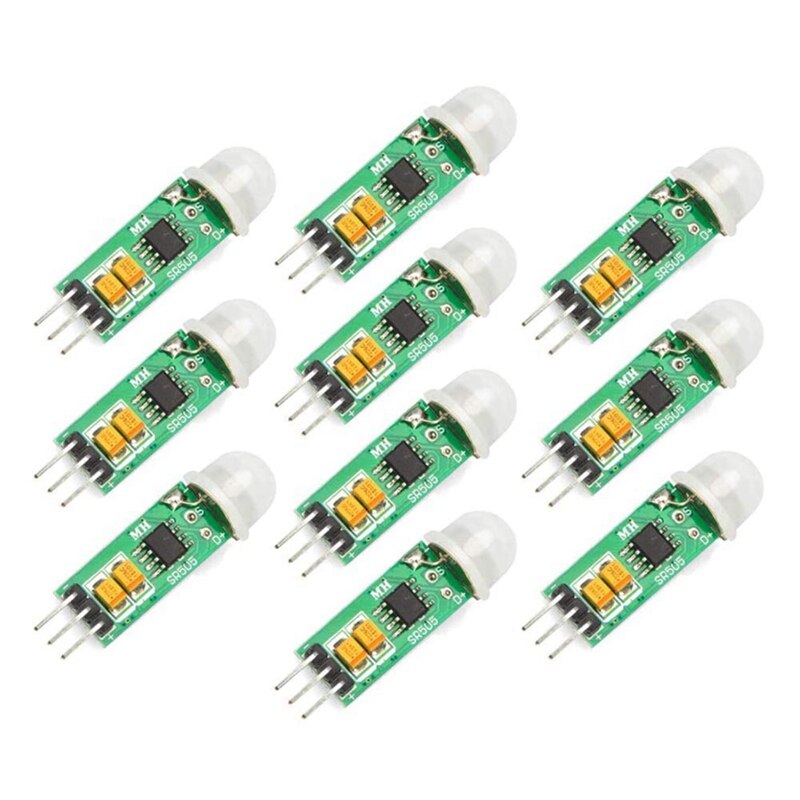 10PCS HC-SR505 Mini Human Body Sensing Module PIR Motion Detector Switch Module High Power Digital Measurement: Default Title