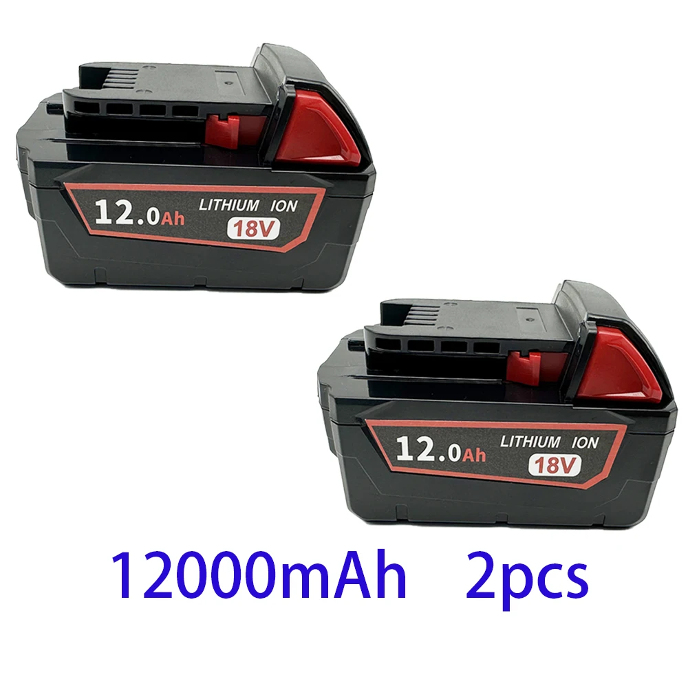 100% Original para batería de herramienta eléctrica Milwaukee M18, cargador, BR, XC, 18V, 12000mAh M18B5, 48-11-1860, batería integrada 18650: Rosa