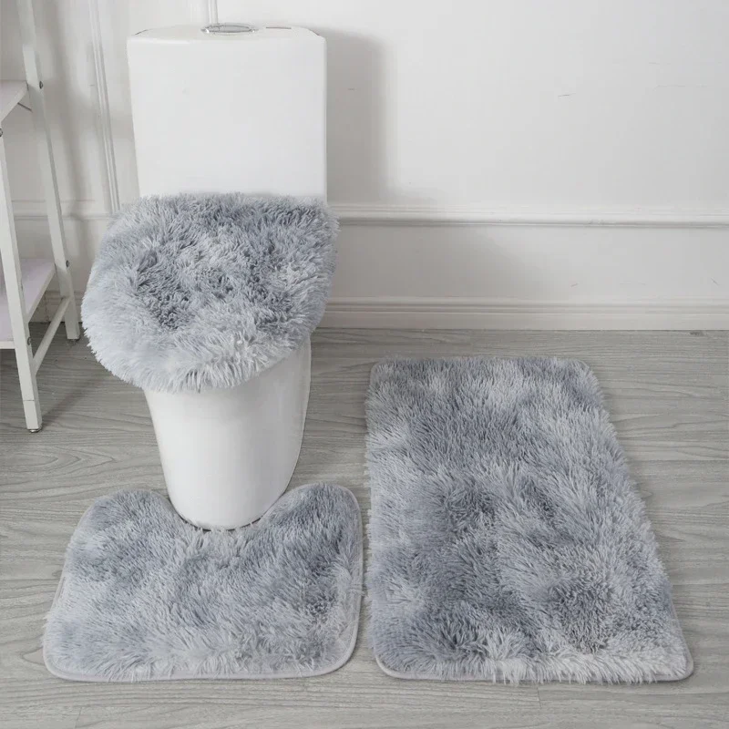 Anti-slip Bathroom Mat Set Luxurious 3-piece Bathroom Rug Set with Non-slip Backing Super Soft Microfiber for Toilet for Modern