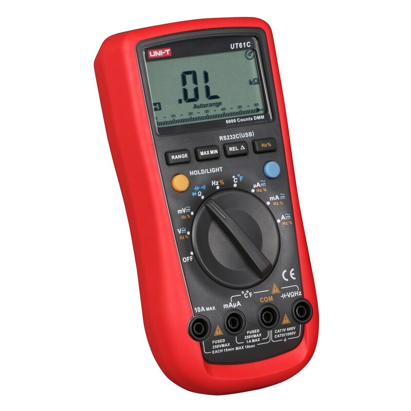 UNI-T UT61C Digital Multimeter AC 1000 V RS232 PC Verbinden Daten Berechnen Diode LCD Hintergrundbeleuchtung 0,5 S Schnelle Prüfung Temperatur